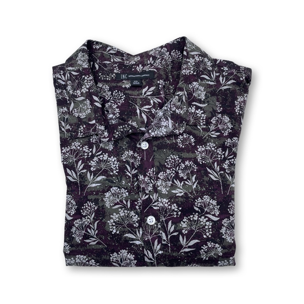 INC Button Down Floral Casual Long Sleeve Shirt size XXL